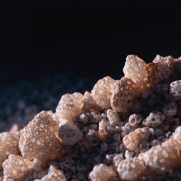 Pumice sand grains under macro magnification